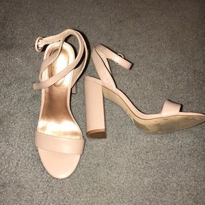 Nude block heel